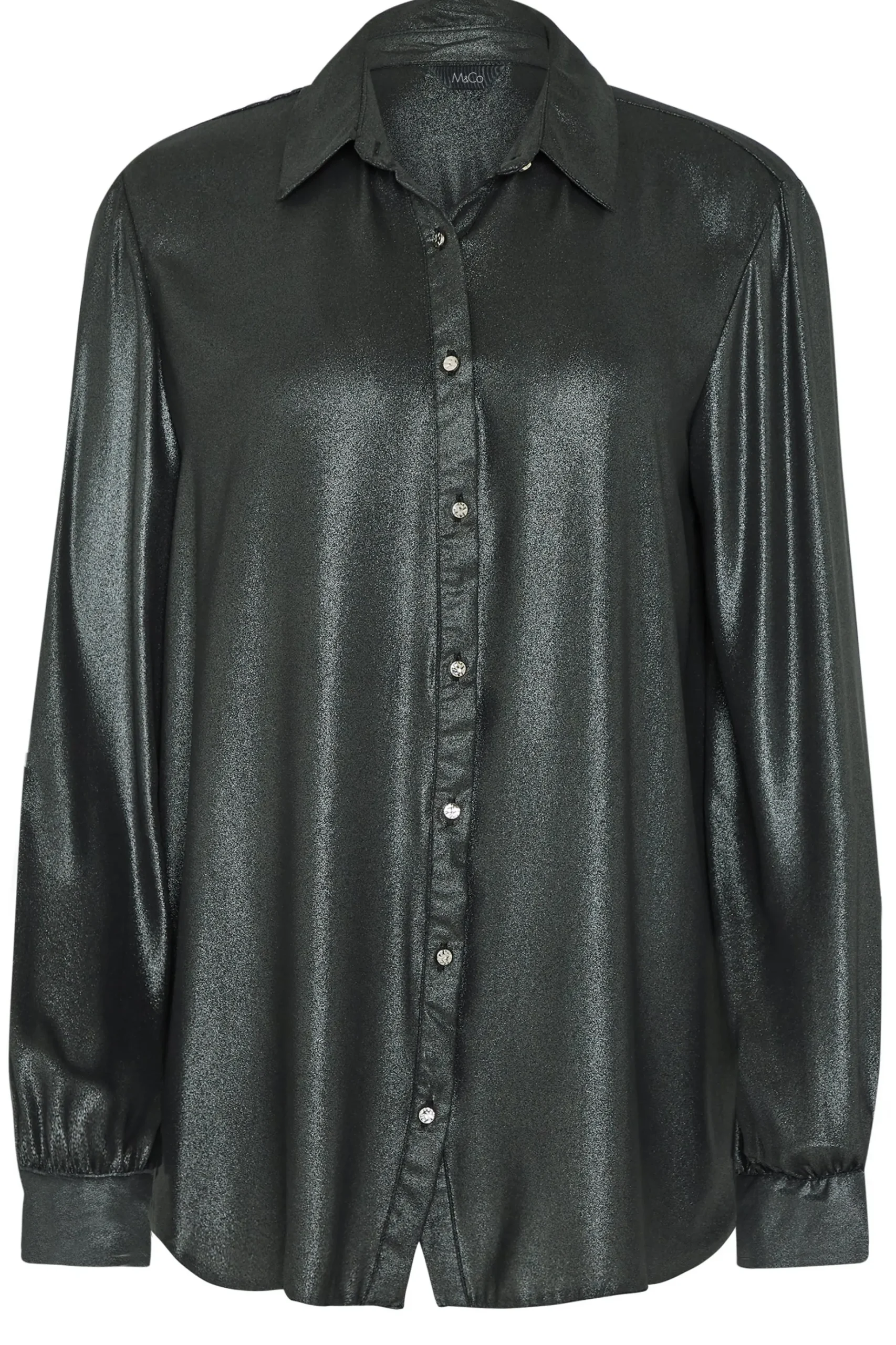 M&Co Womens M&Co Dark Grey Metallic Shirt