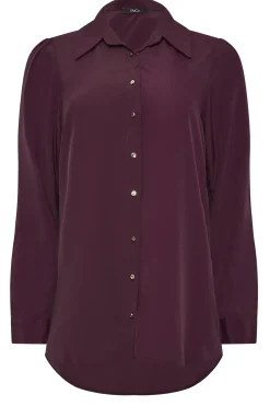 M&Co Womens M&Co Dark Purple Tie Back Tunic Shirt