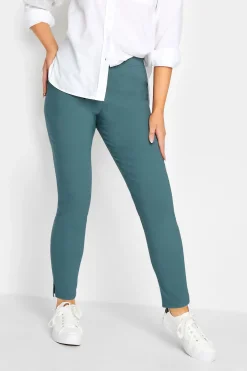 M&Co Womens M&Co Denim Blue Stretch Bengaline Trousers