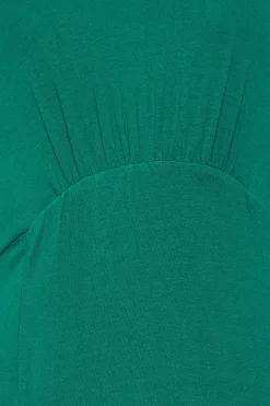 M&Co Womens M&Co Forest Green Angel Sleeve Split Hem Midi Dress