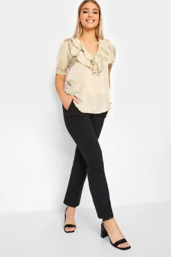 M&Co Womens M&Co Gold Frill Front Blouse