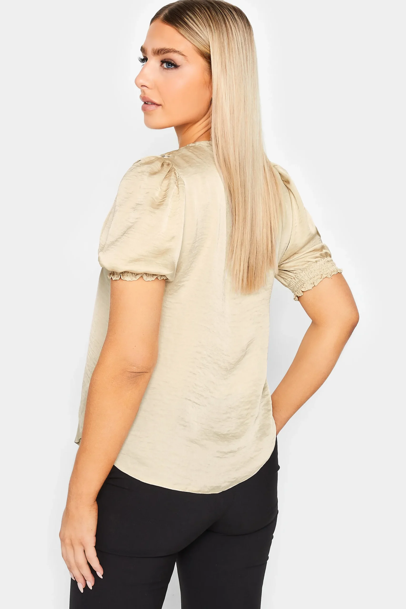M&Co Womens M&Co Gold Frill Front Blouse