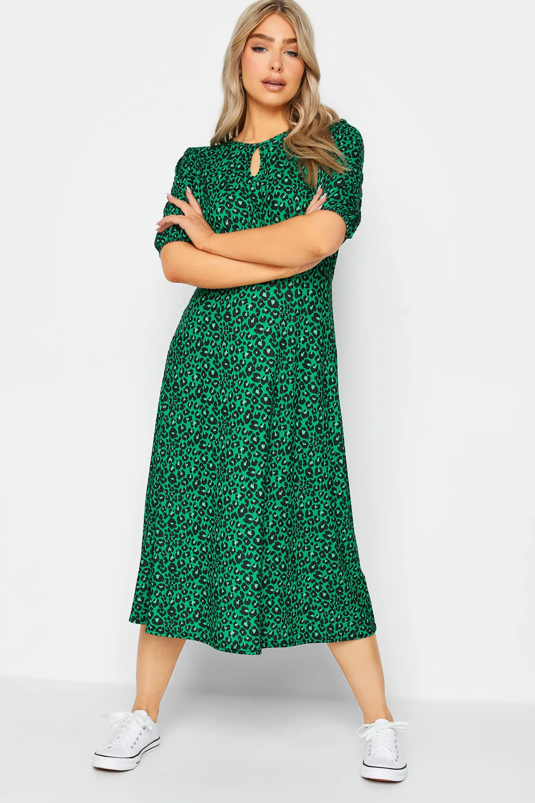 M&Co Womens M&Co Green Animal Print Dress