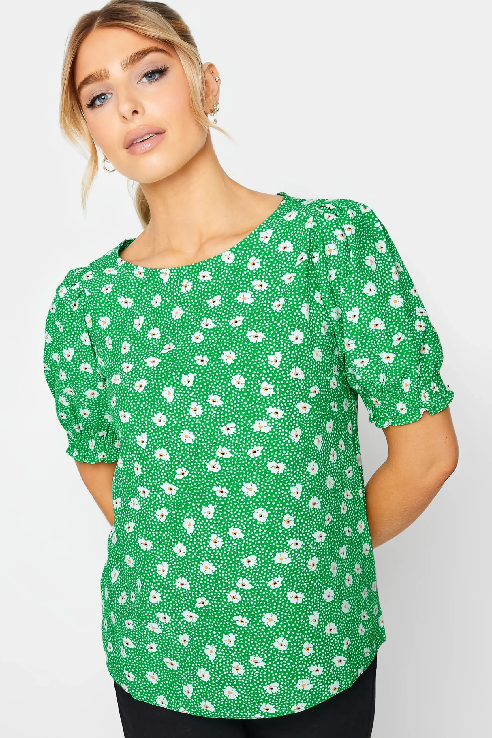 M&Co Womens M&Co Green Daisy Print Blouse