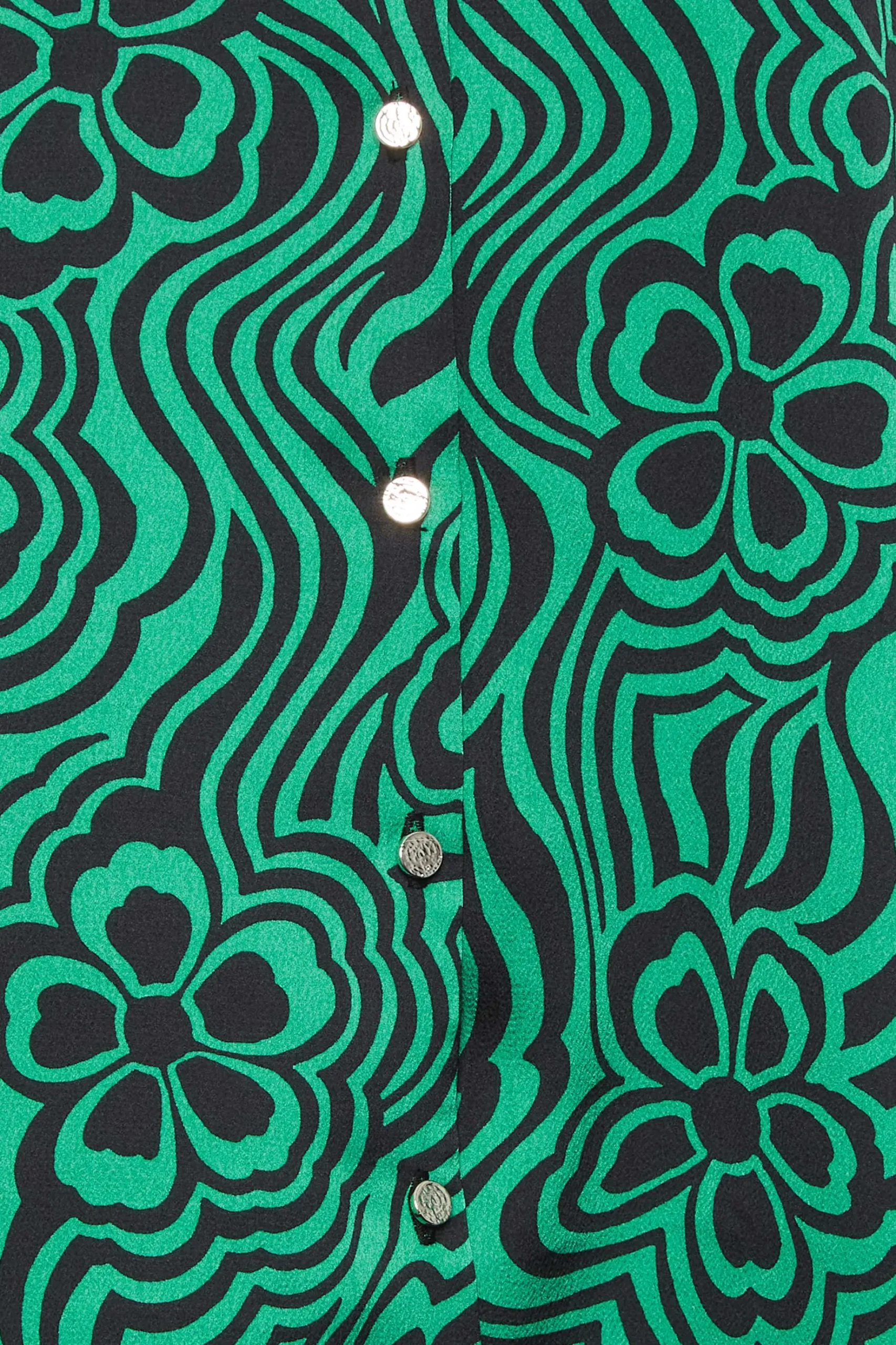 M&Co Womens M&Co Green Floral Swirl Print Frill Sleeve Blouse