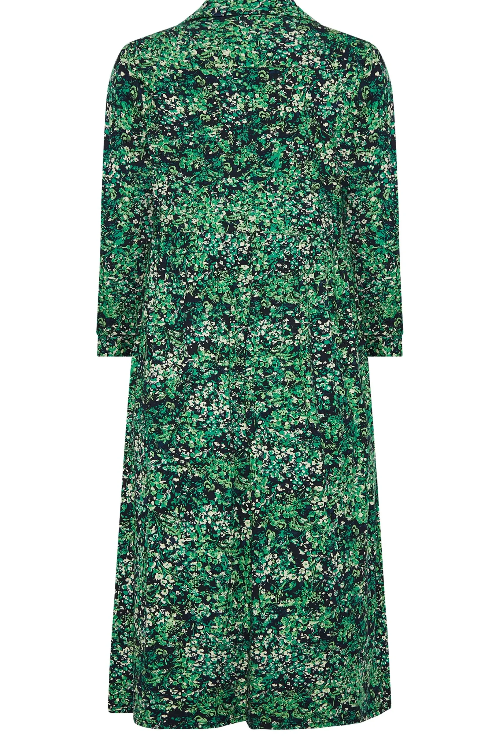M&Co Womens M&Co Green Floral Half Placket Midi Smock Dress