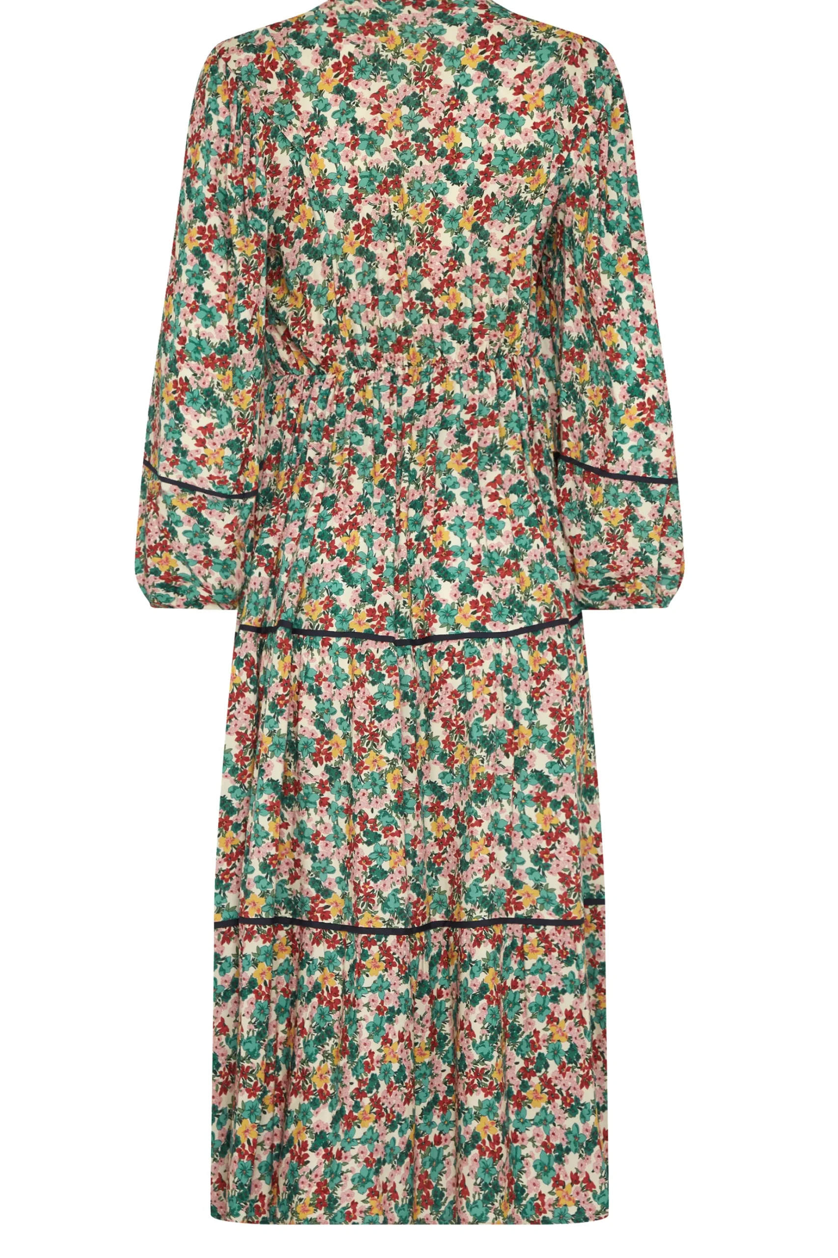M&Co Womens M&Co Green Floral Print Crochet Trim Maxi Dress
