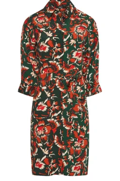 M&Co Womens M&Co Green Floral Print Tie Tunic Shirt Dress