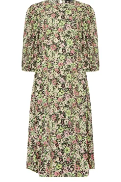 M&Co Womens M&Co Green Floral Print Midi Dress