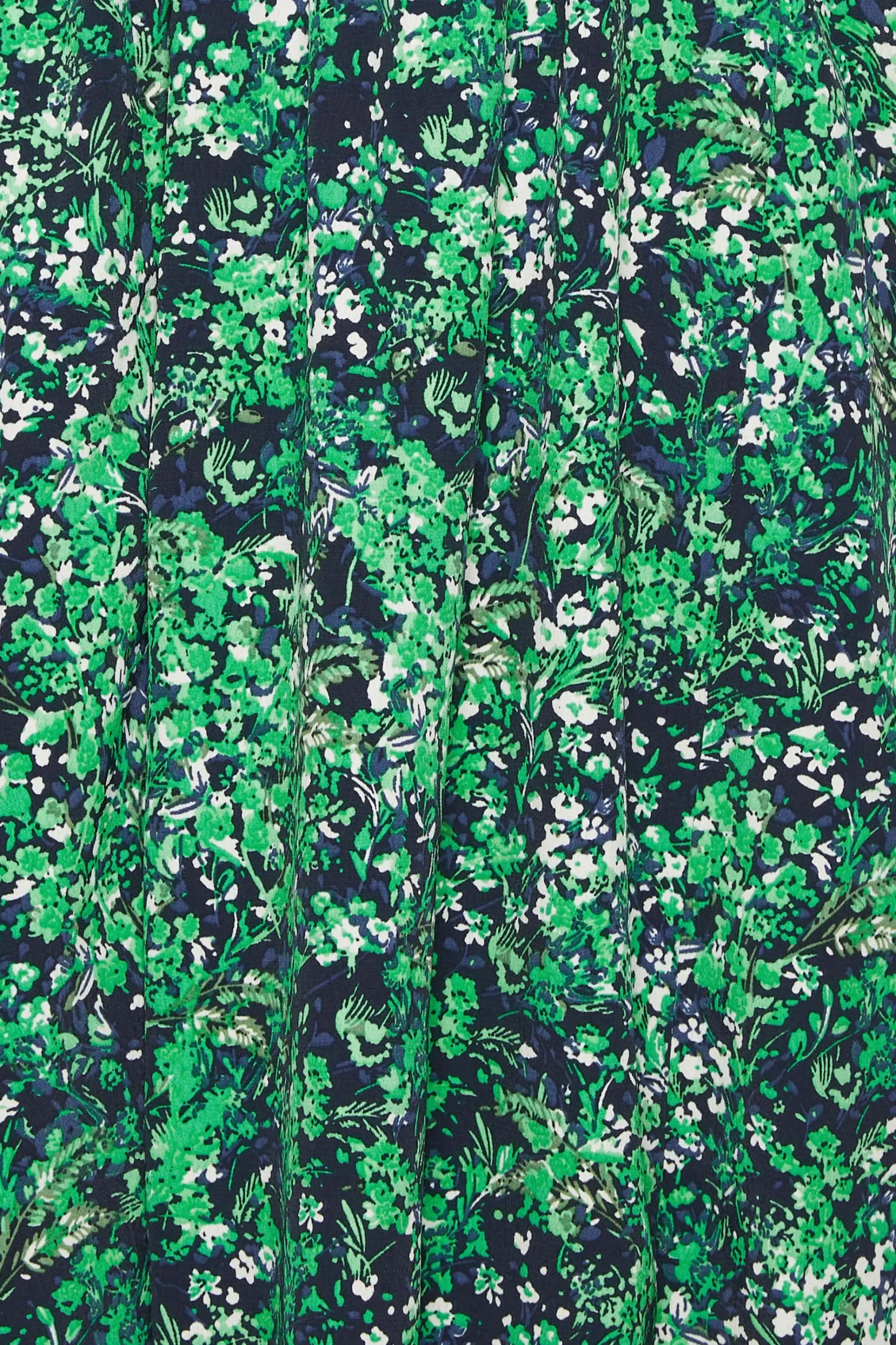M&Co Womens M&Co Green Floral Print Shirred Waist Midi Dress