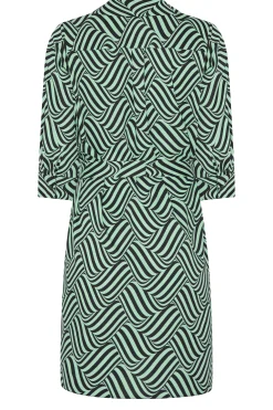 M&Co Womens M&Co Green Geometric Print Shirt Dress