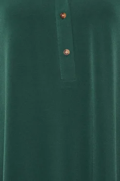 M&Co Womens M&Co Green Half Placket Jersey Shirt