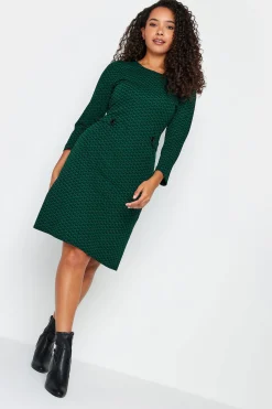 M&Co Womens M&Co Green Jacquard Shift Dress