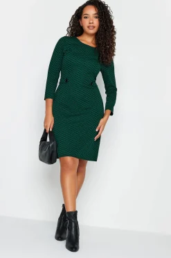 M&Co Womens M&Co Green Jacquard Shift Dress