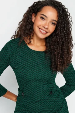 M&Co Womens M&Co Green Jacquard Shift Dress