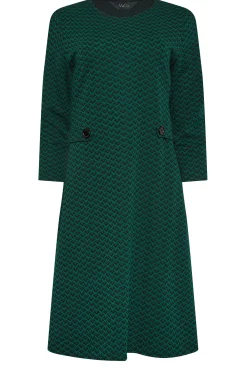 M&Co Womens M&Co Green Jacquard Shift Dress