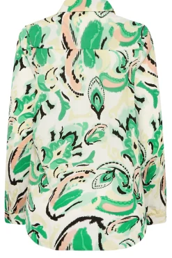 M&Co Womens M&Co Green Paisley Print Long Sleeve Shirt