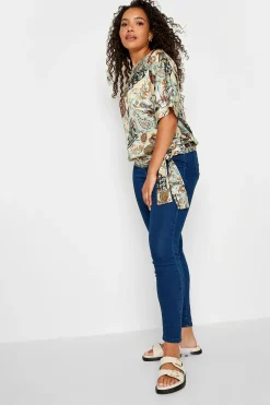 M&Co Womens M&Co Green Paisley Print Short Sleeve Blouse