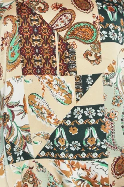 M&Co Womens M&Co Green Paisley Print Short Sleeve Blouse
