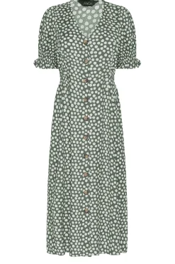 M&Co Womens M&Co Green Polka Dot Button Through Dress