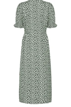 M&Co Womens M&Co Green Polka Dot Button Through Dress