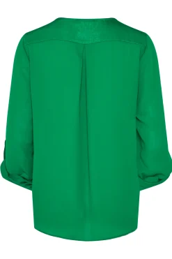 M&Co Womens M&Co Green Satin Contrast Panel Shirt