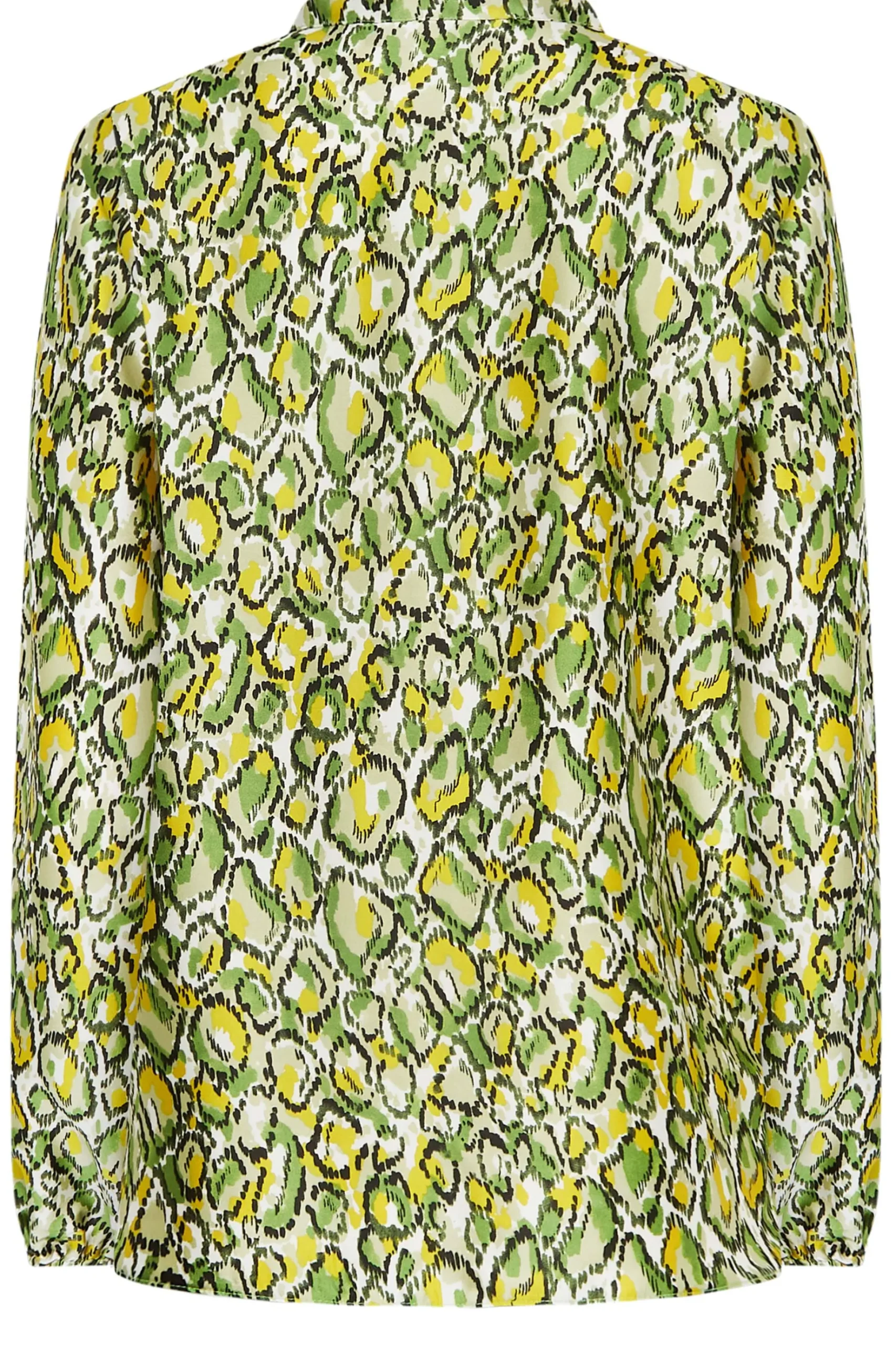M&Co Womens M&Co Green Snake Print Tie Neck Blouse