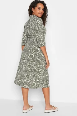 M&Co Womens M&Co Green Spot Print Shirt Dress