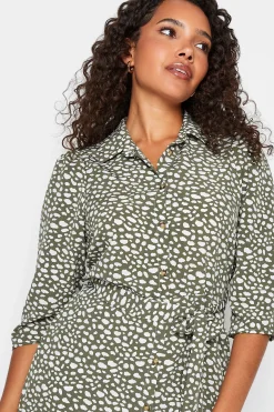 M&Co Womens M&Co Green Spot Print Shirt Dress