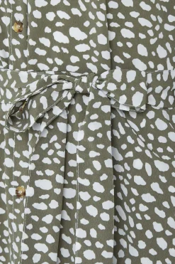 M&Co Womens M&Co Green Spot Print Shirt Dress
