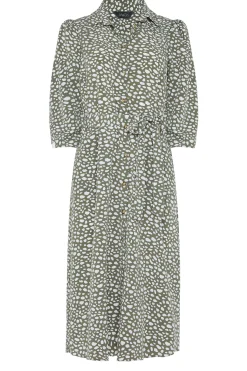M&Co Womens M&Co Green Spot Print Shirt Dress