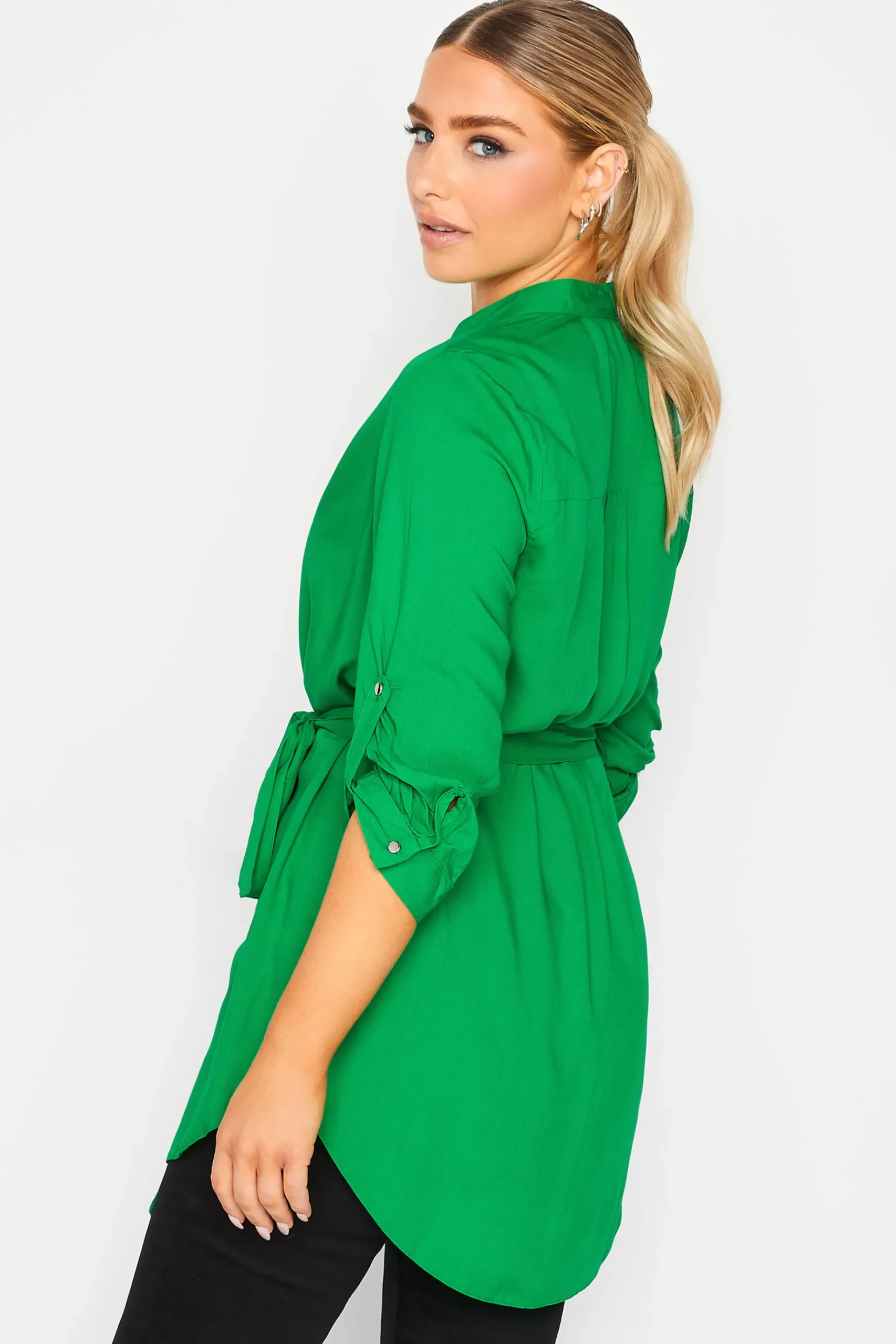 M&Co Womens M&Co Green Tie Waist Blouse