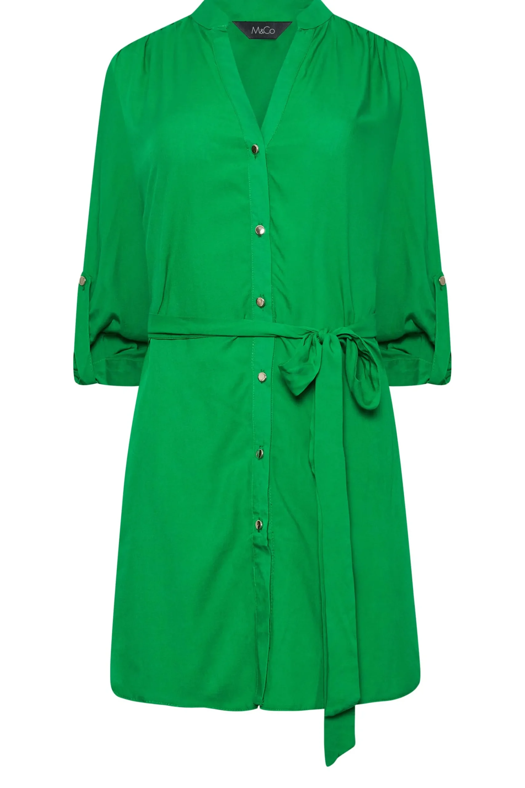 M&Co Womens M&Co Green Tie Waist Blouse