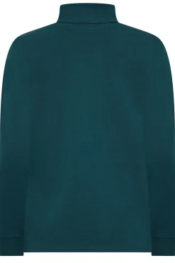 M&Co Womens M&Co Green Turtle Neck Long Sleeve Cotton Blend Top