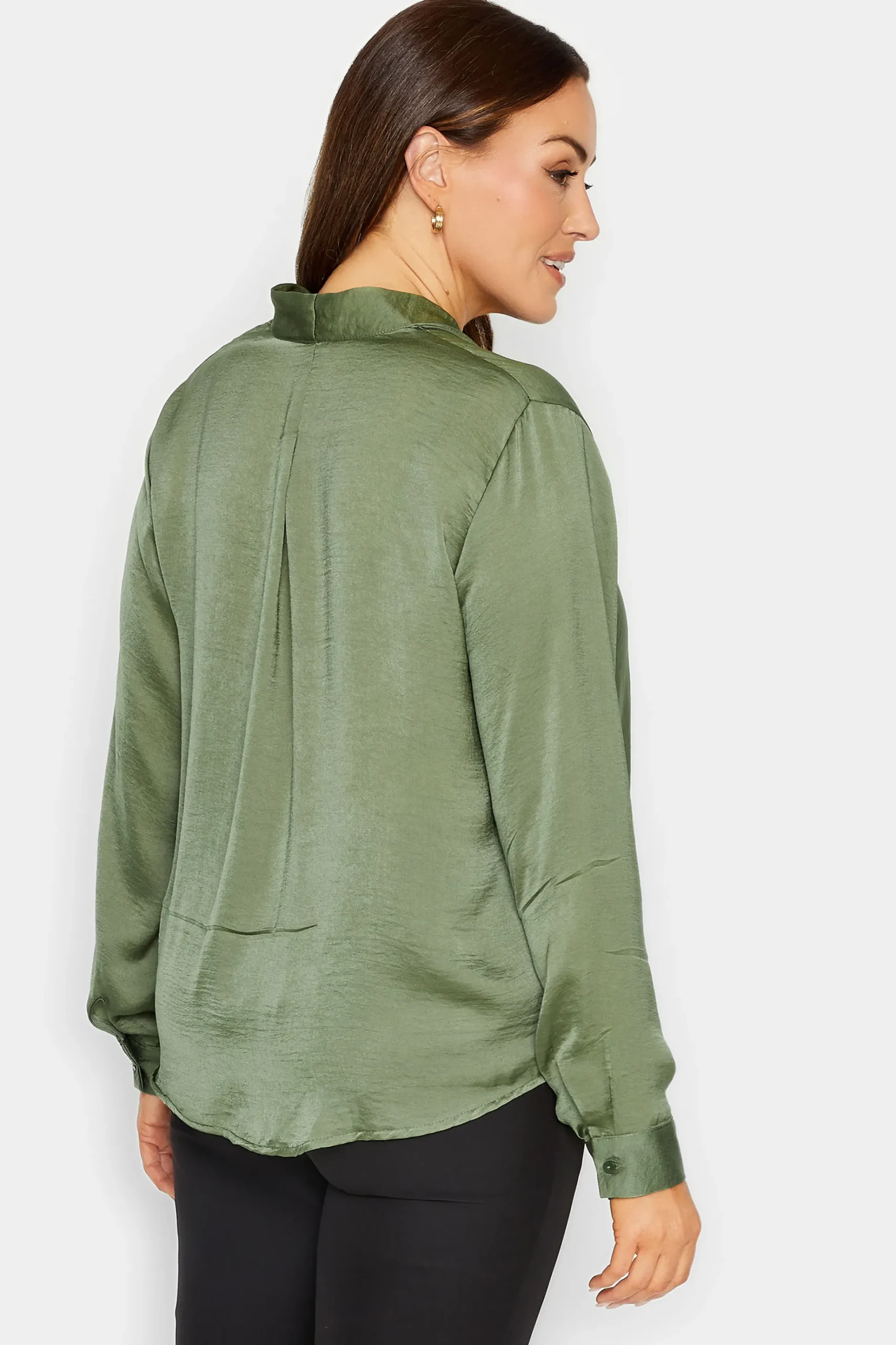 M&Co Womens M&Co Green Wrap Front Blouse