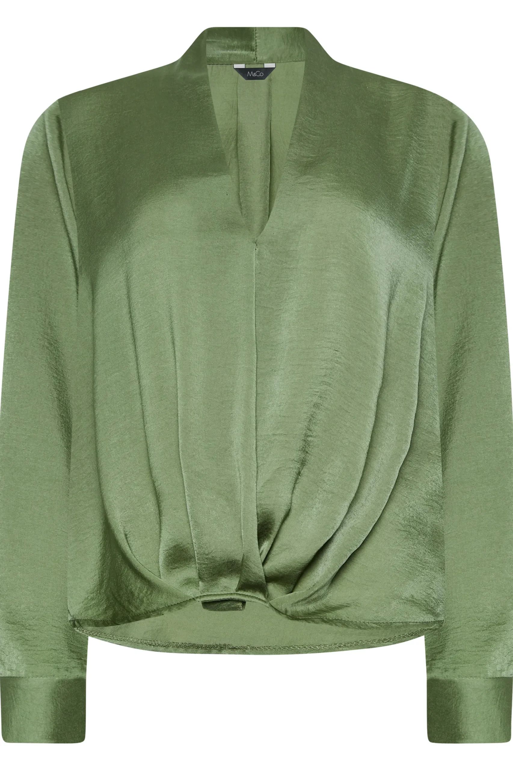 M&Co Womens M&Co Green Wrap Front Blouse