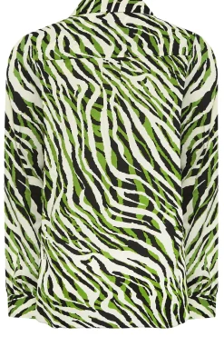 M&Co Womens M&Co Green Zebra Print Long Sleeve Shirt