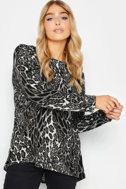 M&Co Womens M&Co Grey Animal Print Jumper