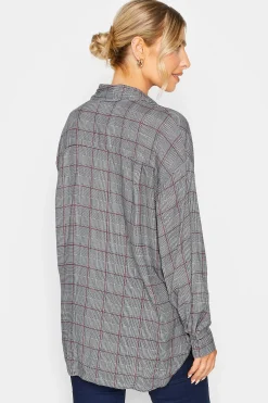 M&Co Womens M&Co Grey Check Half Placket Shirt