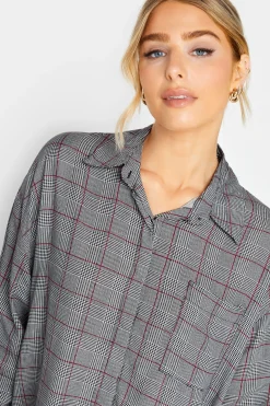 M&Co Womens M&Co Grey Check Half Placket Shirt