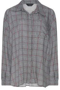 M&Co Womens M&Co Grey Check Half Placket Shirt