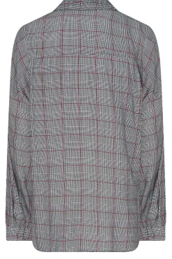 M&Co Womens M&Co Grey Check Half Placket Shirt