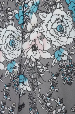 M&Co Womens M&Co Grey Floral Print Tie Shirt
