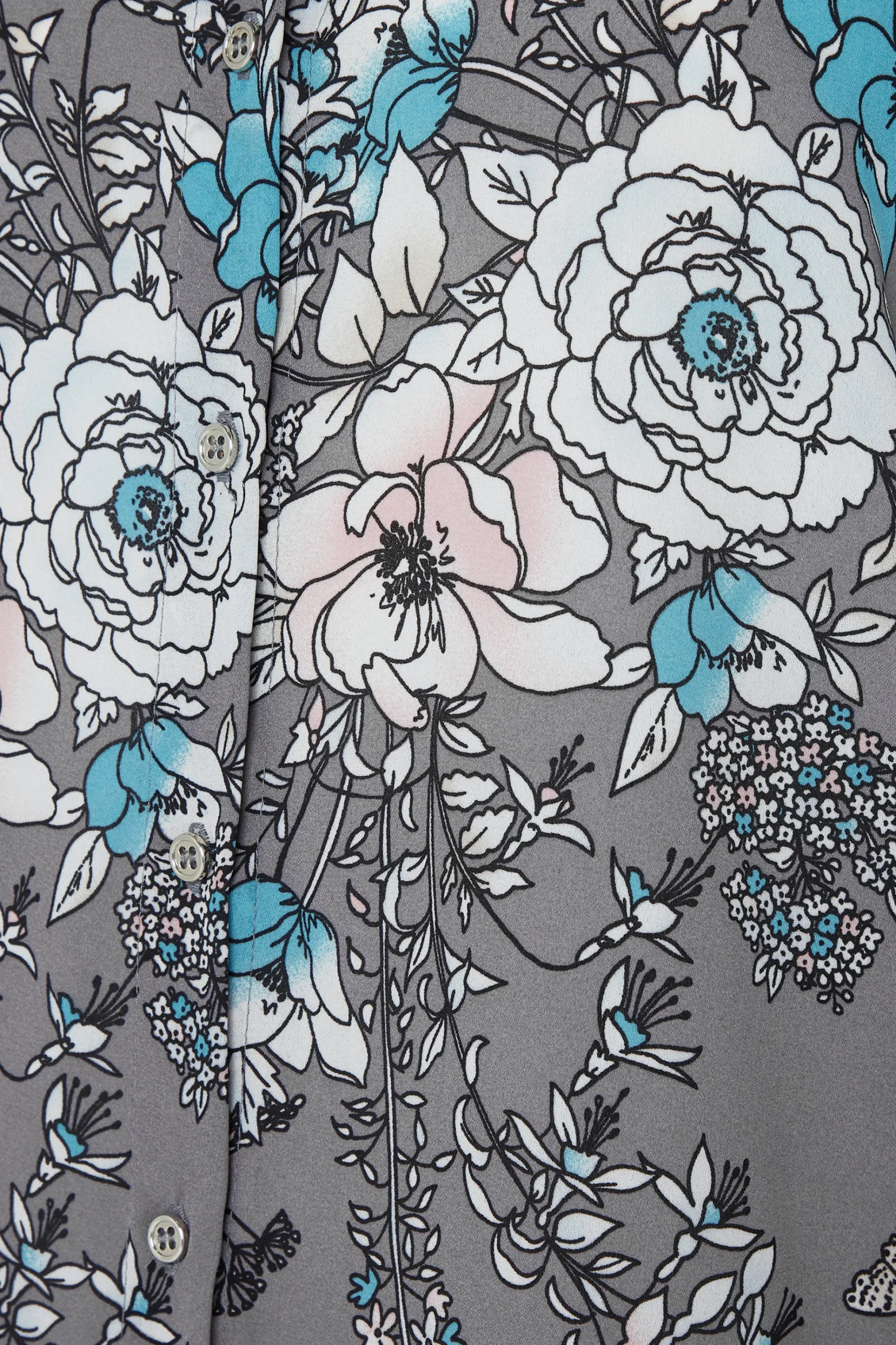 M&Co Womens M&Co Grey Floral Print Tie Shirt