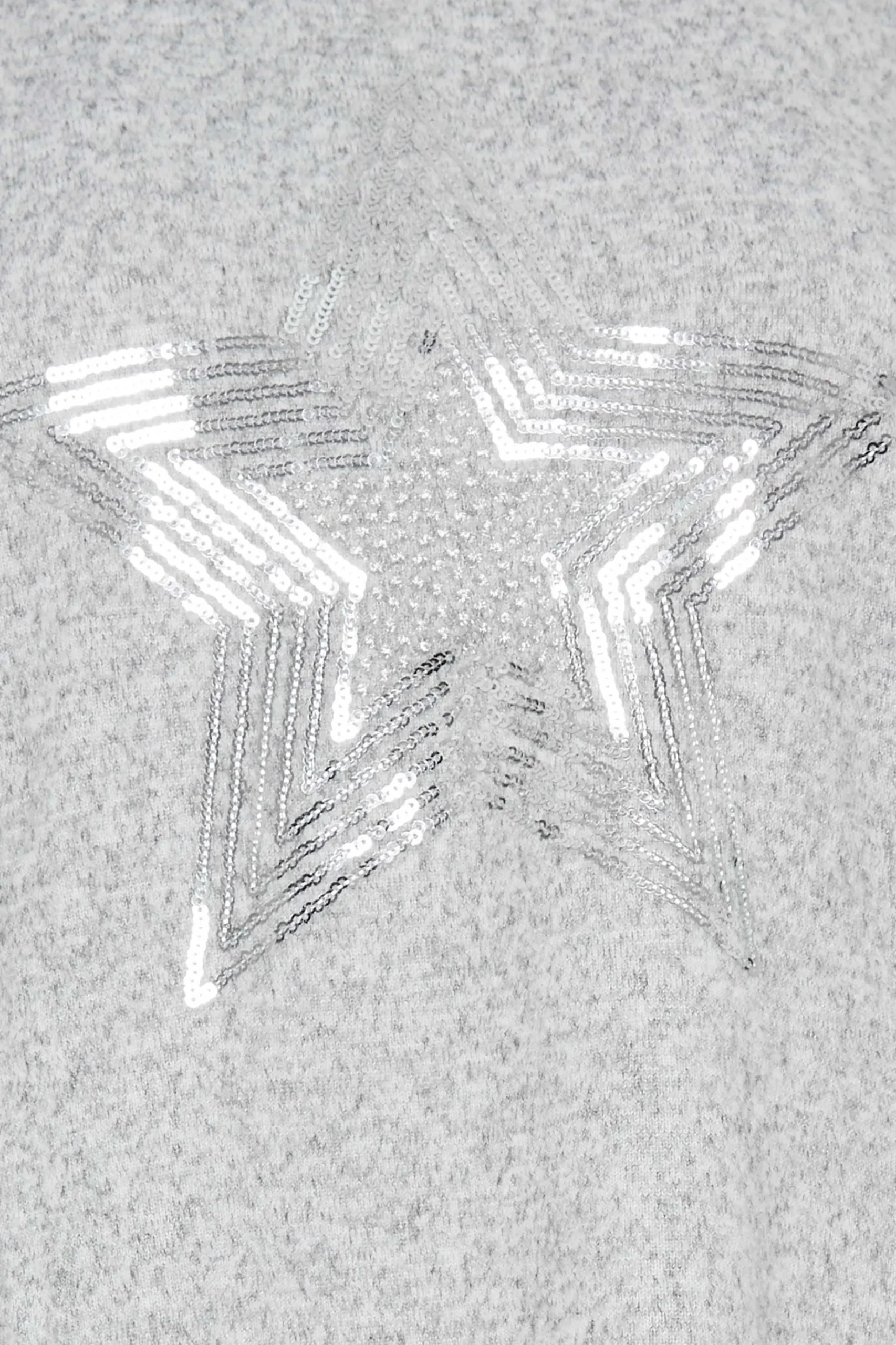 M&Co Womens M&Co Grey Sequin Star Soft Touch Jumper