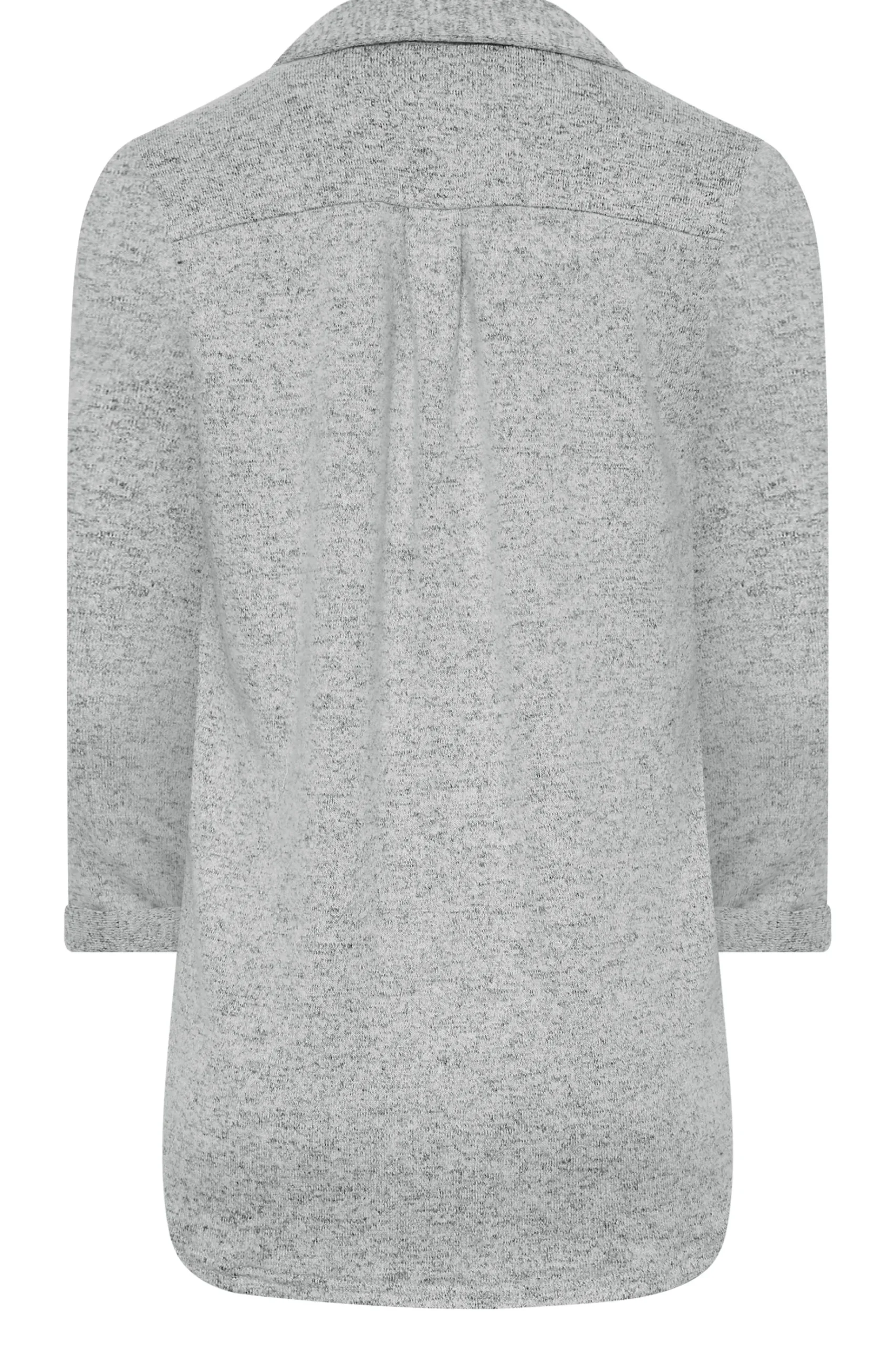 M&Co Womens M&Co Grey Soft Touch Half Placket Jersey Shirt