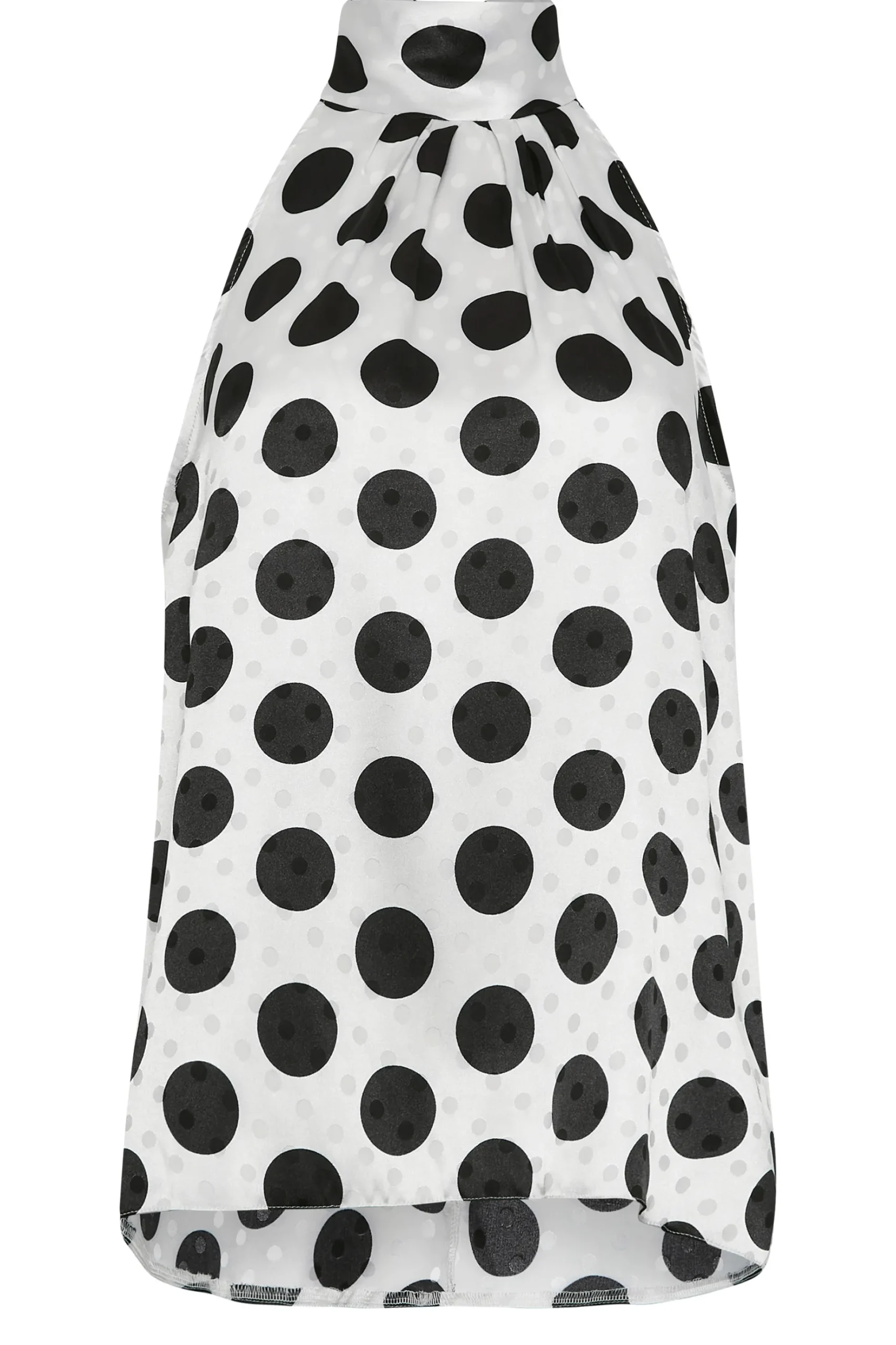 M&Co Womens M&Co Grey Spot Print Halterneck Blouse