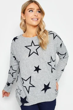M&Co Womens M&Co Grey Star Print Jumper