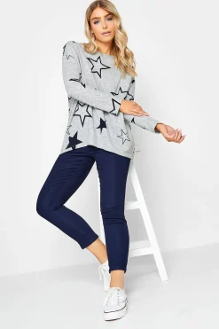 M&Co Womens M&Co Grey Star Print Jumper