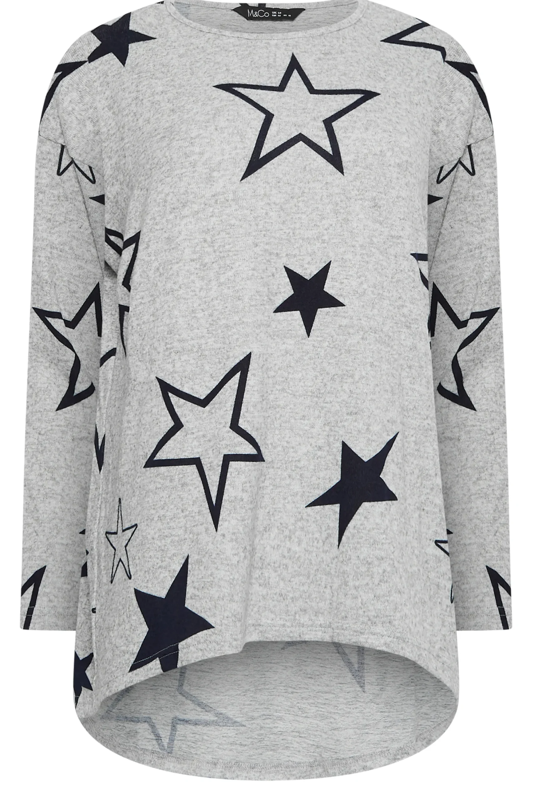 M&Co Womens M&Co Grey Star Print Jumper